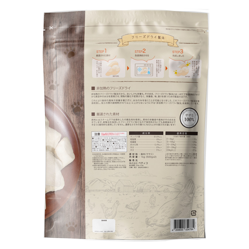 Nasami 脫水雞胸肉 珍寶裝 1kg (500g x 2獨立包裝) (NS23261) 圖 2