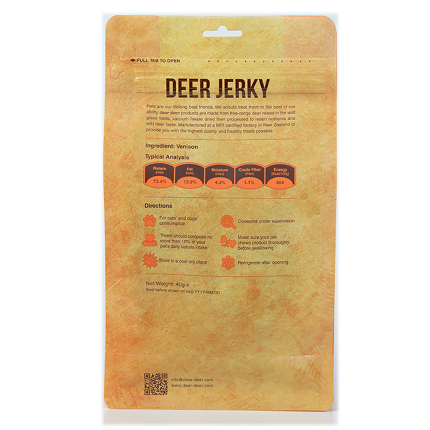 dear deer 貓狗零食 保健小食系列 鹿肉乾 40g (40428) 圖 2