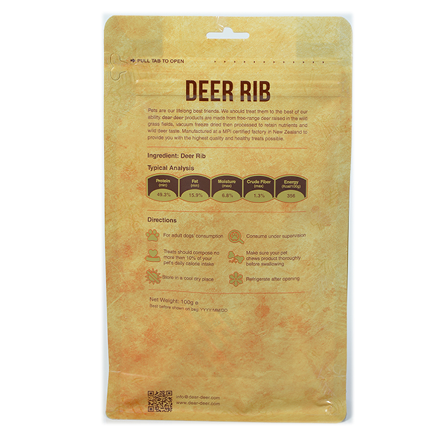dear deer 狗零食 耐咬潔齒系列 鹿肋條 100g (40503) 圖 2