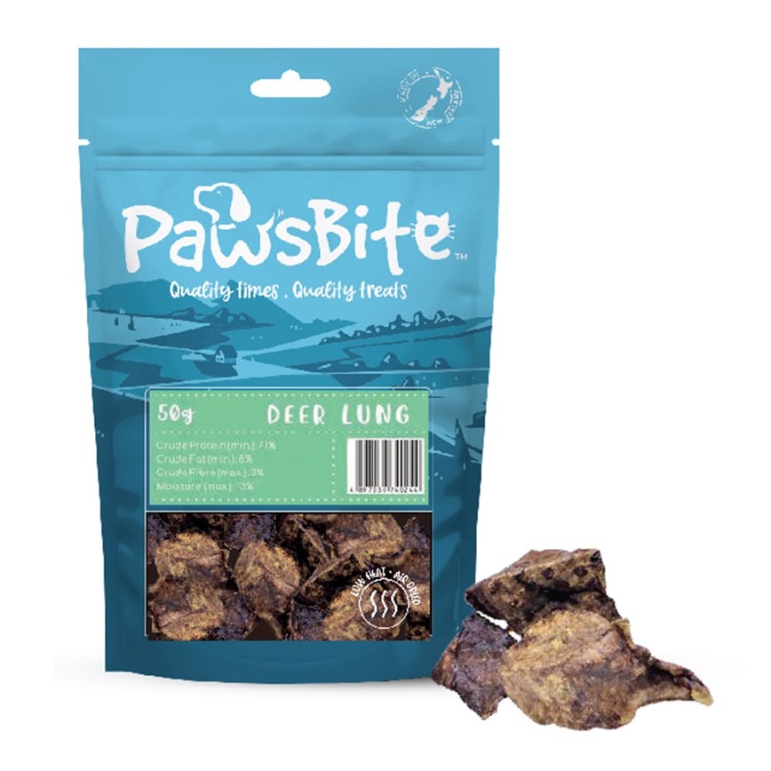 PawsBite 貓狗零食 鹿肺粒 50g (40244)