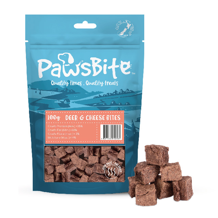 PawsBite 貓狗零食 芝士鹿肉粒 100g (40169)