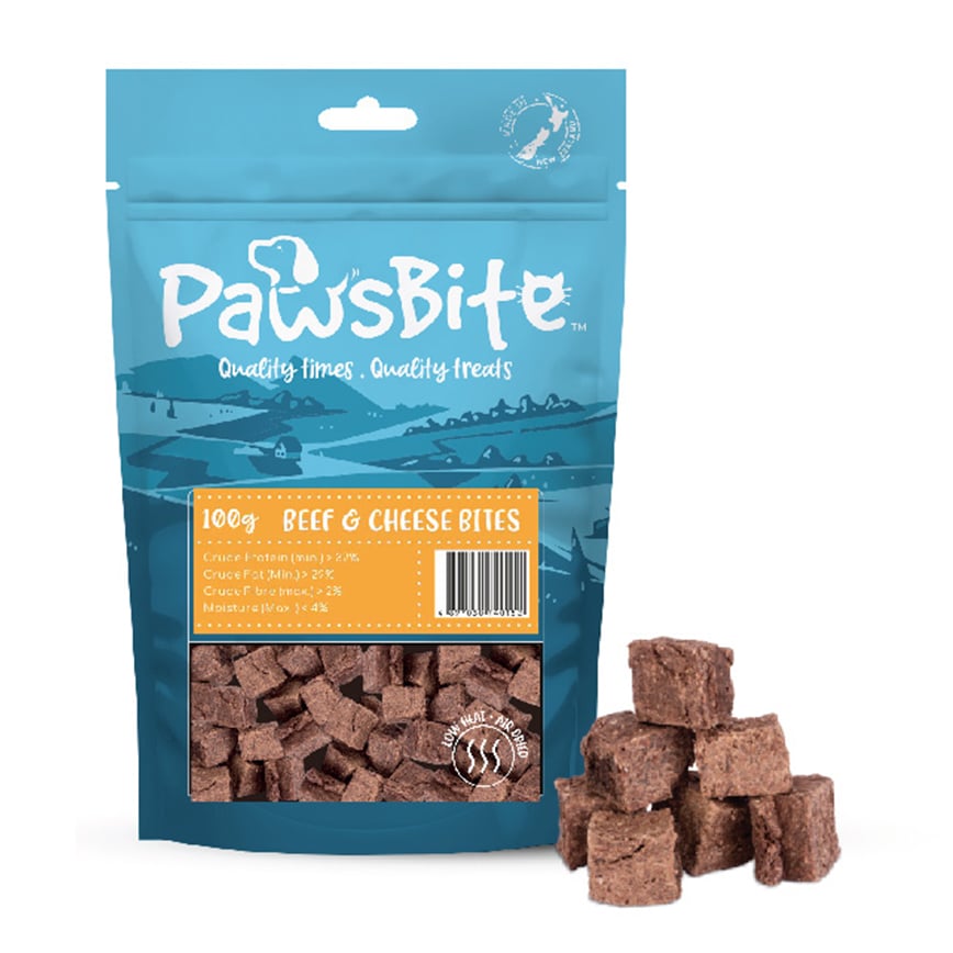 PawsBite 貓狗零食 牛肉芝士粒 100g (40152)