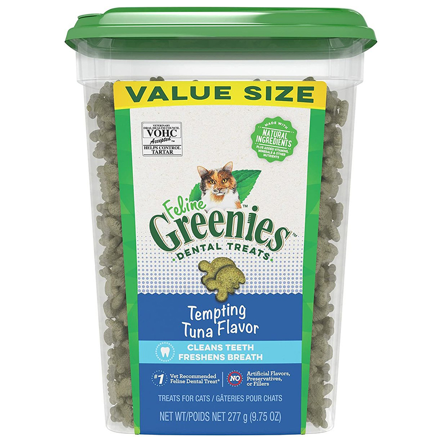 Greenies Feline貓齒靈 貓零食 貓貓潔齒餅 珍寶桶 吞拿魚味 9.75oz (10205276) (新舊包裝隨機發貨) 圖 2
