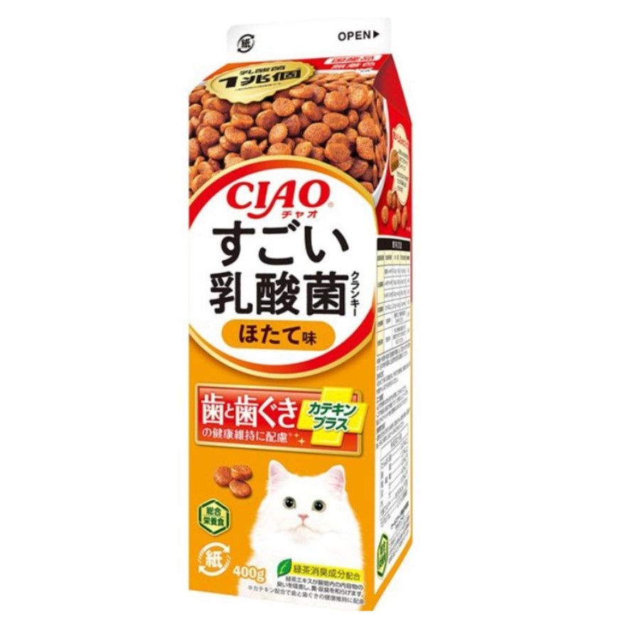 CIAO 貓糧 日本乳酸菌系列 維護牙齒健康 扇貝味牛奶盒裝 400g (P-283) 圖 1