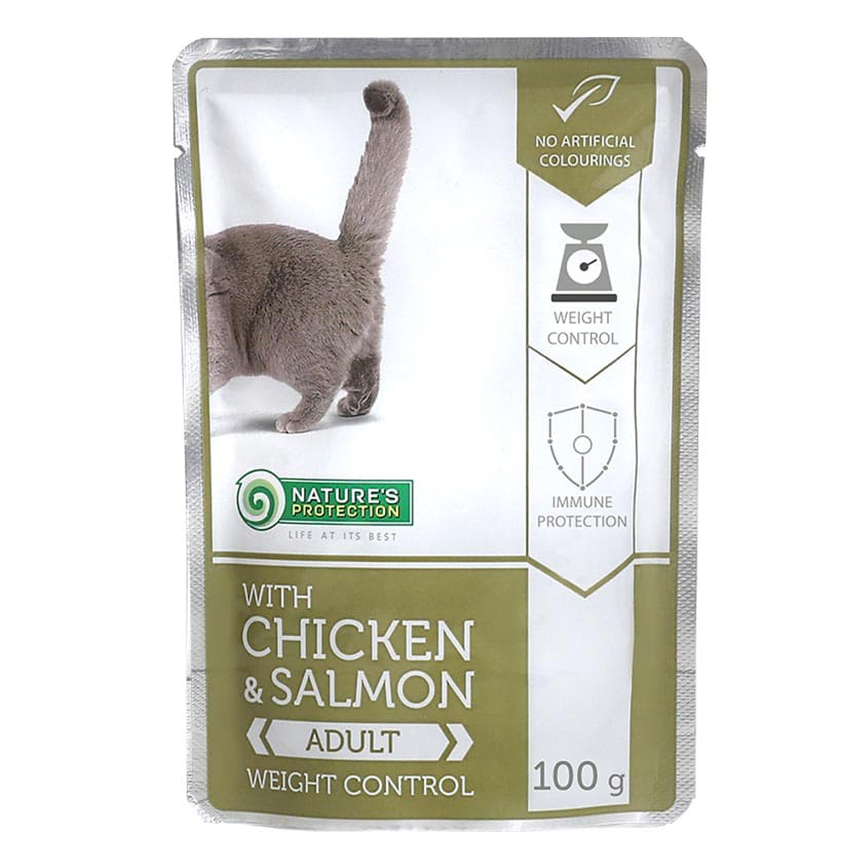 Nature's Protection 貓濕糧 成貓主食袋裝濕糧 體重控制配方 雞+三文魚 100g (KIP90100G)