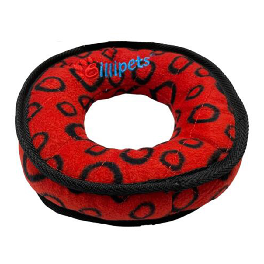 Billipets 雙層⽑絨布耐咬狗玩具 紅色大圈 18cm (NS-17060RED)