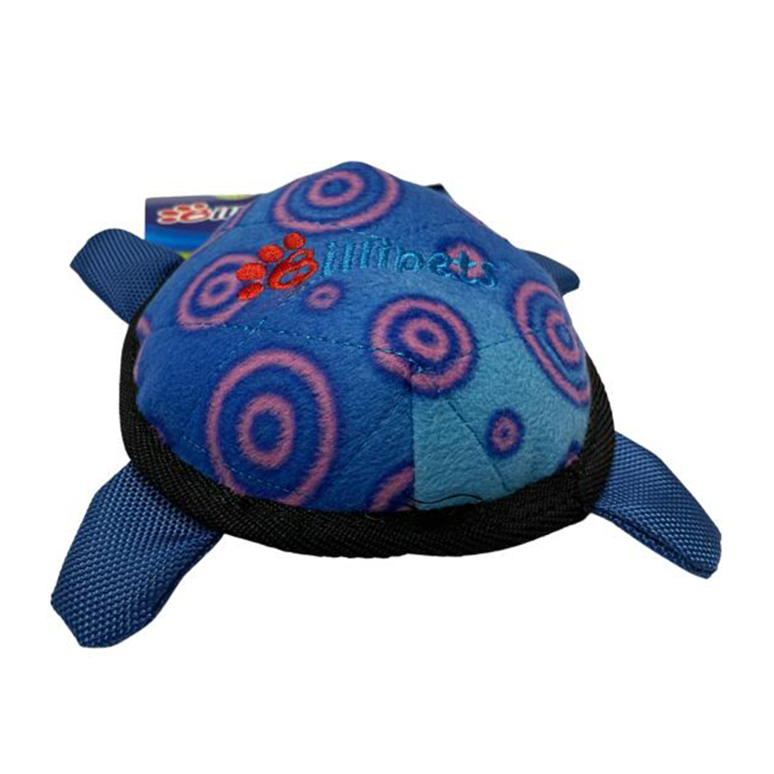 Billipets 雙層⽑絨布耐咬狗玩具 藍色細龜 15cm (NS-17063BLUE)