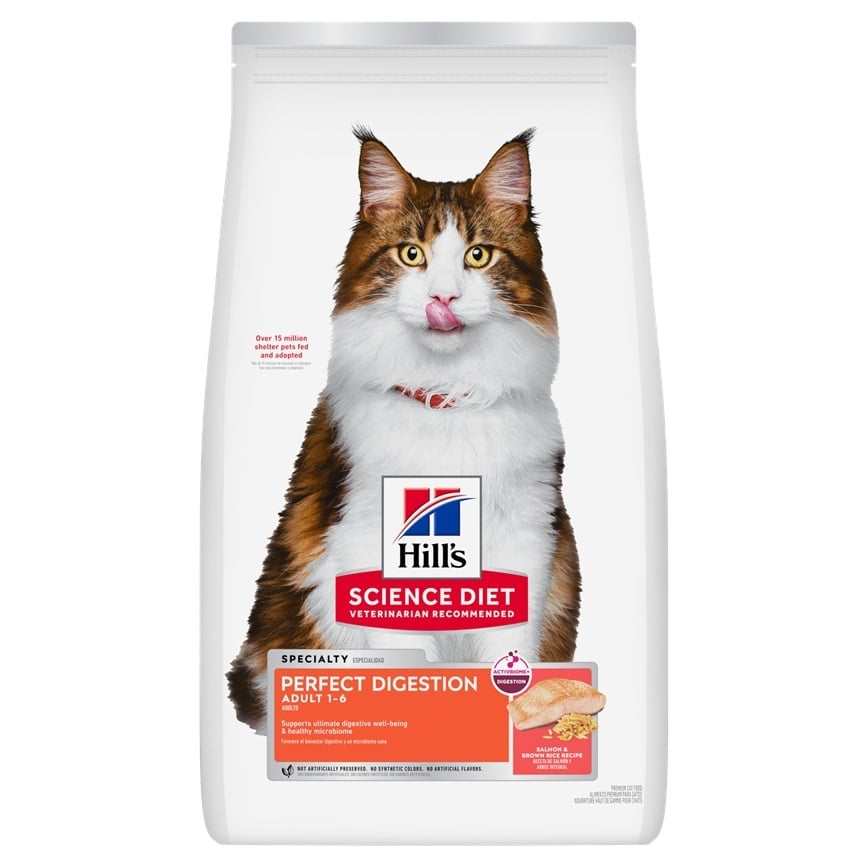 Hills 貓糧 完美消化系列 成貓配方 三文魚+糙米及全燕麥 3.5lb (606869) (新舊包裝隨機發貨)