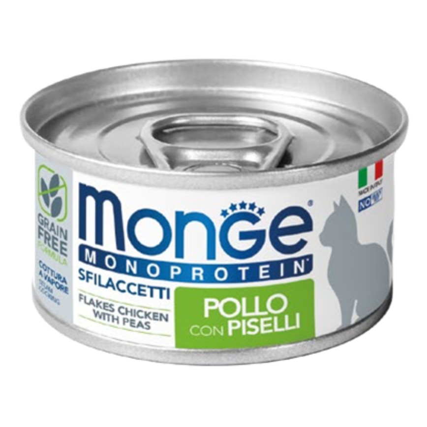 Monge 貓罐頭 單一蛋白系列 雞肉豌豆 80g (MO7184) (新舊包裝隨機發貨)