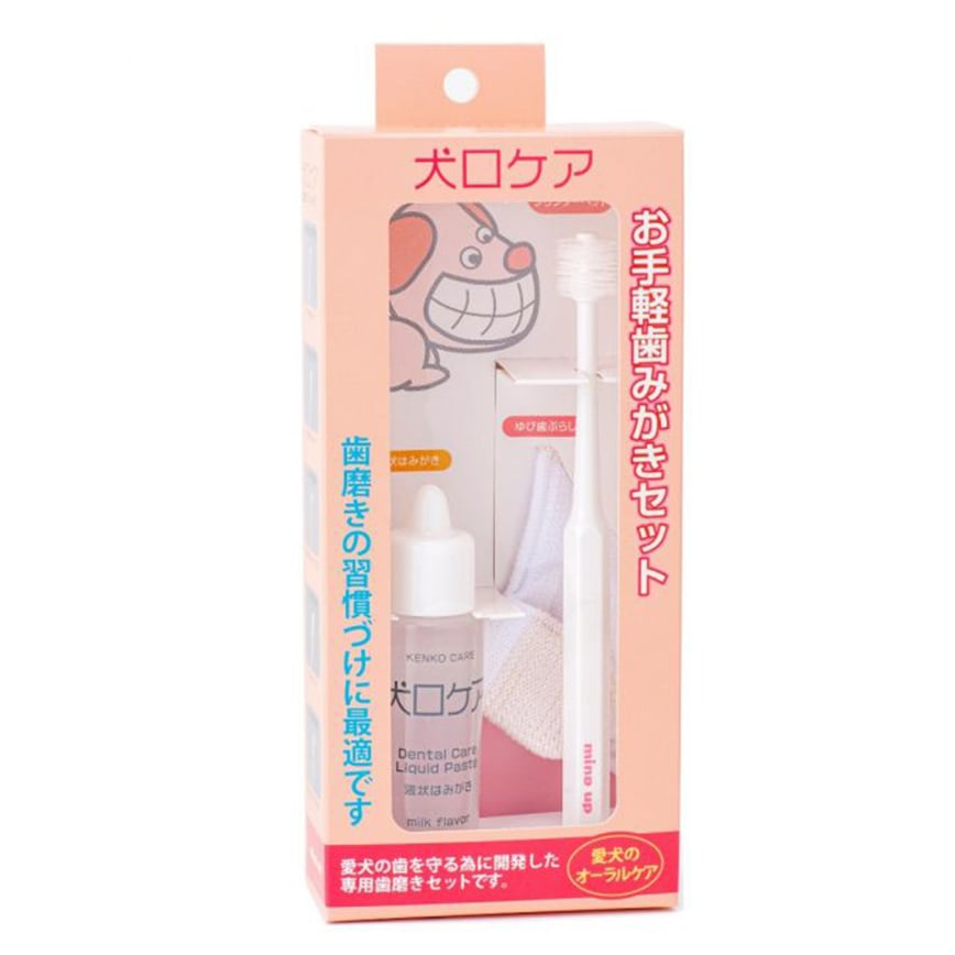 Mind Up 犬用 360度刷牙套裝 360度清潔牙刷+液體牙膏30ml+手指套 (91602570)