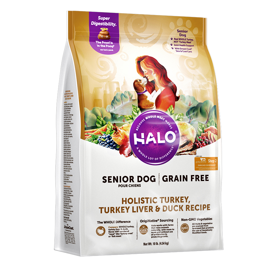 HALO 狗糧 老年犬無穀糧 火雞肉+火雞肝+鴨肉配方 4lb 圖 1
