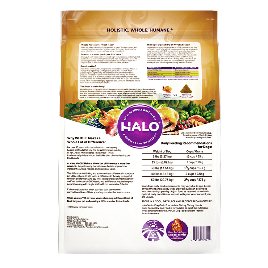 HALO 狗糧 老年犬無穀糧 火雞肉+火雞肝+鴨肉配方 4lb 圖 2