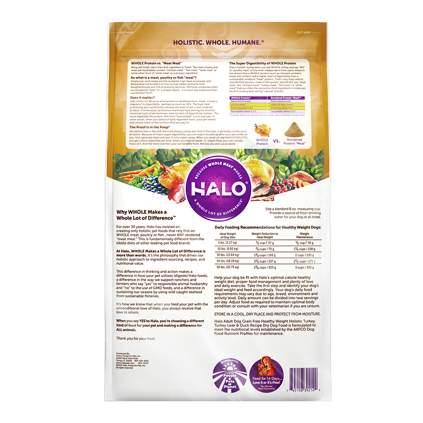 HALO 狗糧 成犬無穀糧 體態健美 火雞肉+火雞肝+鴨肉配方 4lb (36027) 圖 2