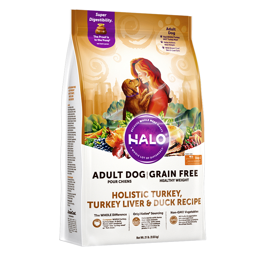 HALO 狗糧 成犬無穀糧 體態健美 火雞肉+火雞肝+鴨肉配方 21lb 圖 1