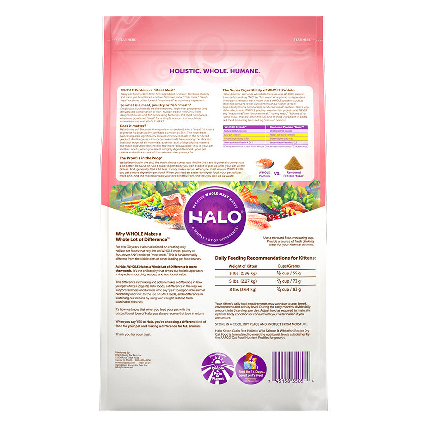 HALO 貓糧 幼貓無穀糧 野生三文魚及白魚配方 3lb (34051) 圖 2