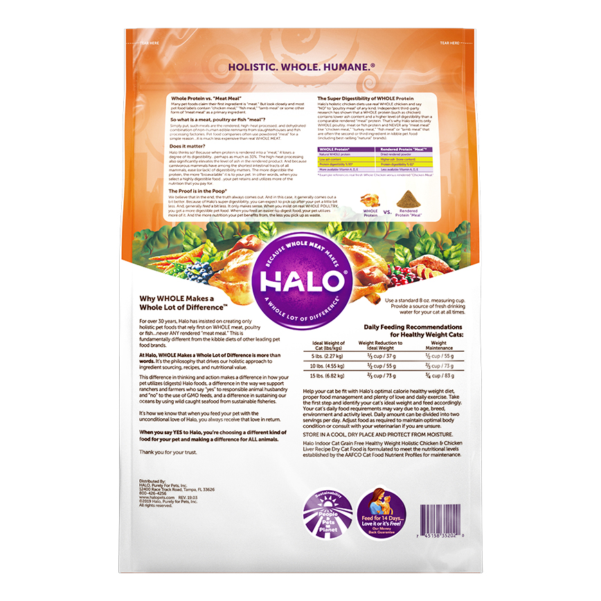 HALO 貓糧 室內貓無穀糧 健美體態 雞肉及雞肝配方 3lb (34024) 圖 2