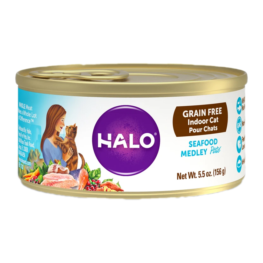HALO 貓罐頭 健美體態 無穀海鮮大雜燴配方 5.5oz