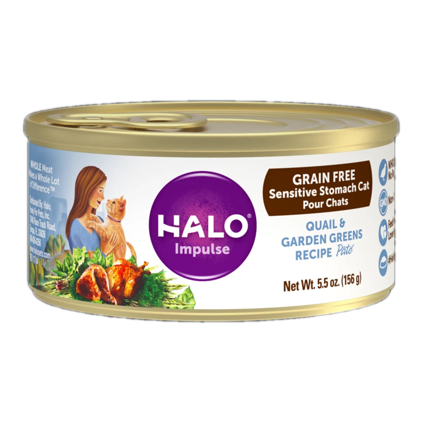 HALO 貓罐頭 敏感腸胃 無穀鵪鶉時蔬配方 5.5oz
