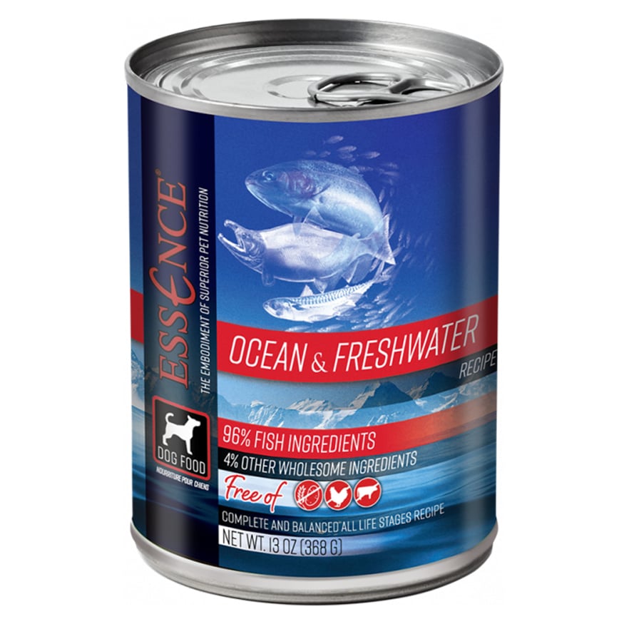 ESSENCE 狗罐頭 藍海精選配方 鯡魚+沙甸魚+鯖魚及三文魚 13oz (ESD-OFF)
