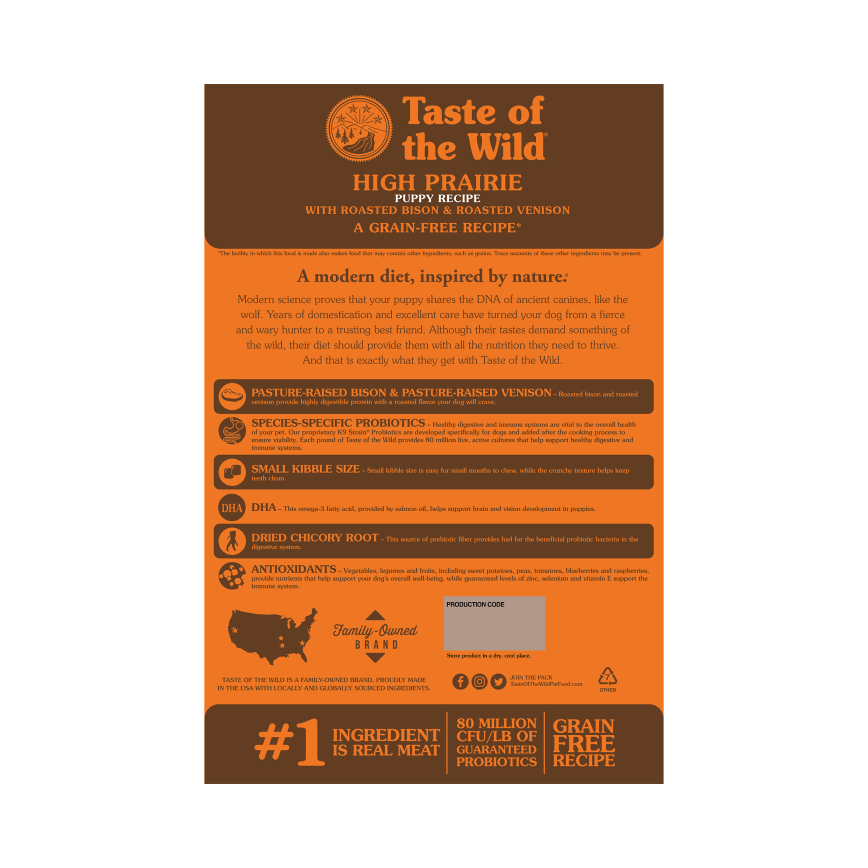 Taste of the Wild 無穀物烤野牛+烤鹿肉幼粒配方 (全犬糧 美國版) 5lb (90100273) 舊規格 圖 2