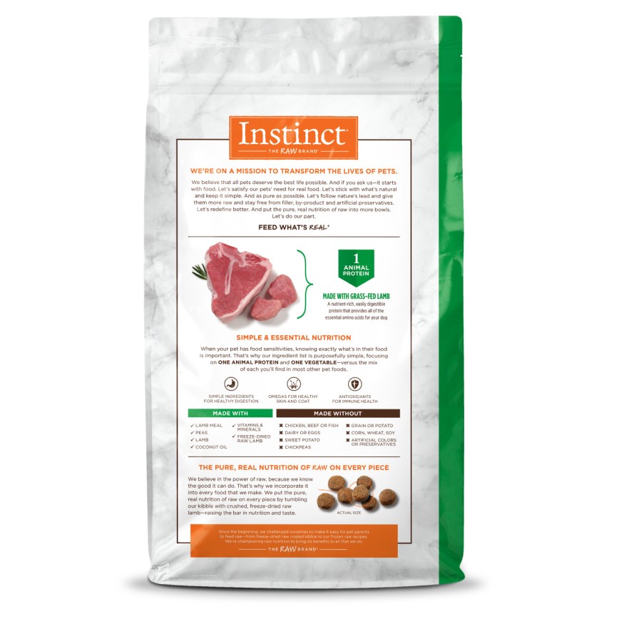 Instinct 狗糧 無穀物單一蛋白系列 羊肉 20lb (658450) (賞味期限 2022.04.04) 圖 2