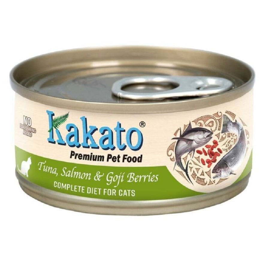 Kakato 貓主食罐 吞拿魚三文魚杞子 70g