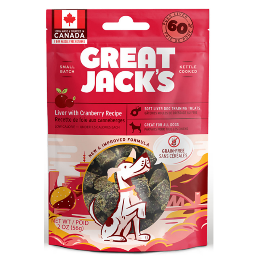 GREAT JACK'S 無穀物狗小食 蔓越莓拌豚肝肉粒 2oz (TT1003S)