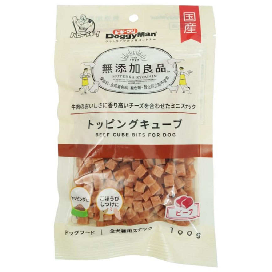 DoggyMan 日本製狗零食 無添加良品 牛肉小方粒 100g