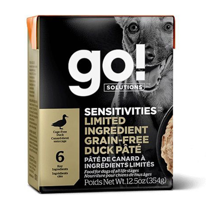 GO! SOLUTIONS 無穀物狗濕糧 低敏美毛系列 鴨肉醬 354g