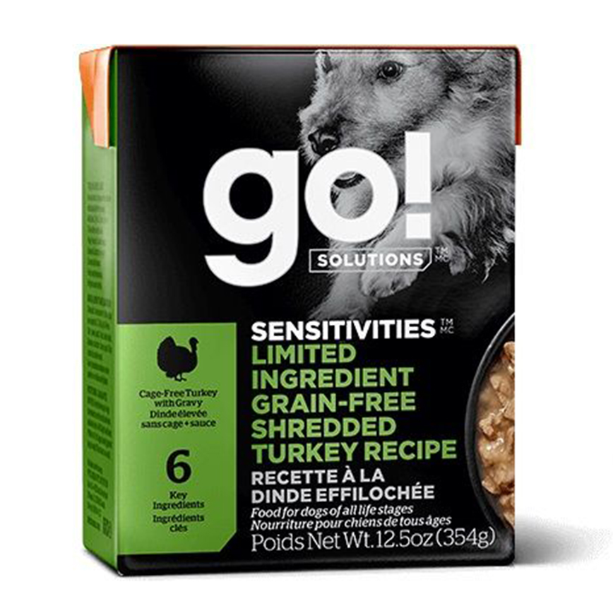 GO! SOLUTIONS 無穀物狗濕糧 低敏美毛系列 火雞絲 354g