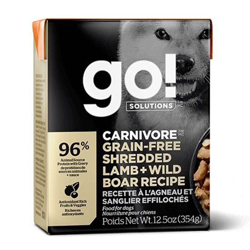 GO! SOLUTIONS 無穀物狗濕糧 活力營養系列 羊肉絲豬肉 354g