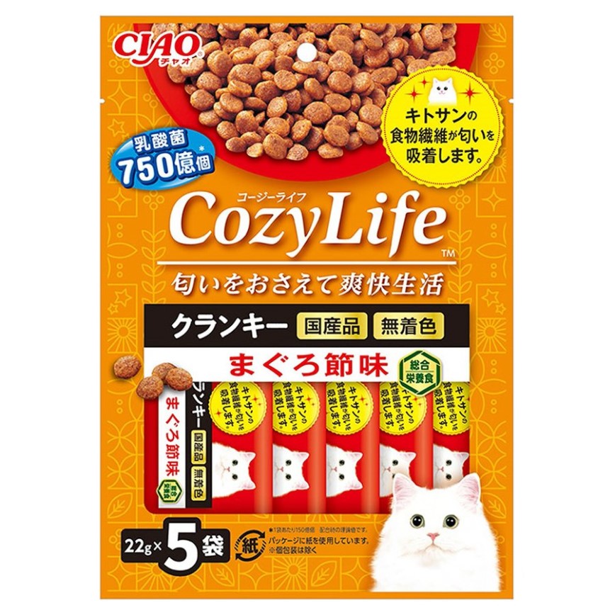 CIAO 貓糧 日本Cozy Life 750億個乳酸菌 金槍魚味 22g 5袋入 (P-321) 圖 1