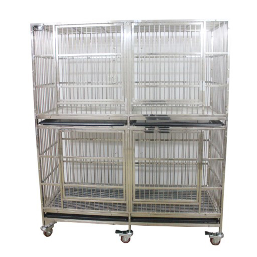 Solidpet蘇力 寵物籠 貓籠狗籠 不銹鋼兩層四格籠(STC-304-325) 圖 1