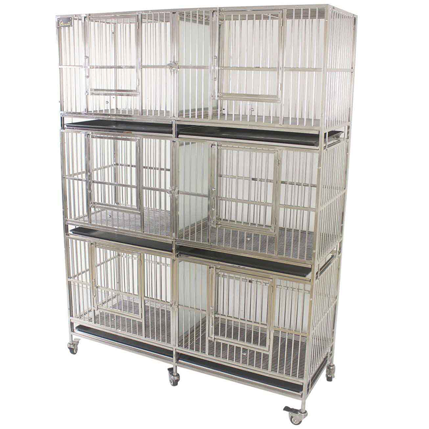 Solidpet蘇力 寵物籠 貓籠狗籠 不銹鋼三層六格籠 (STC-304-330) 圖 1