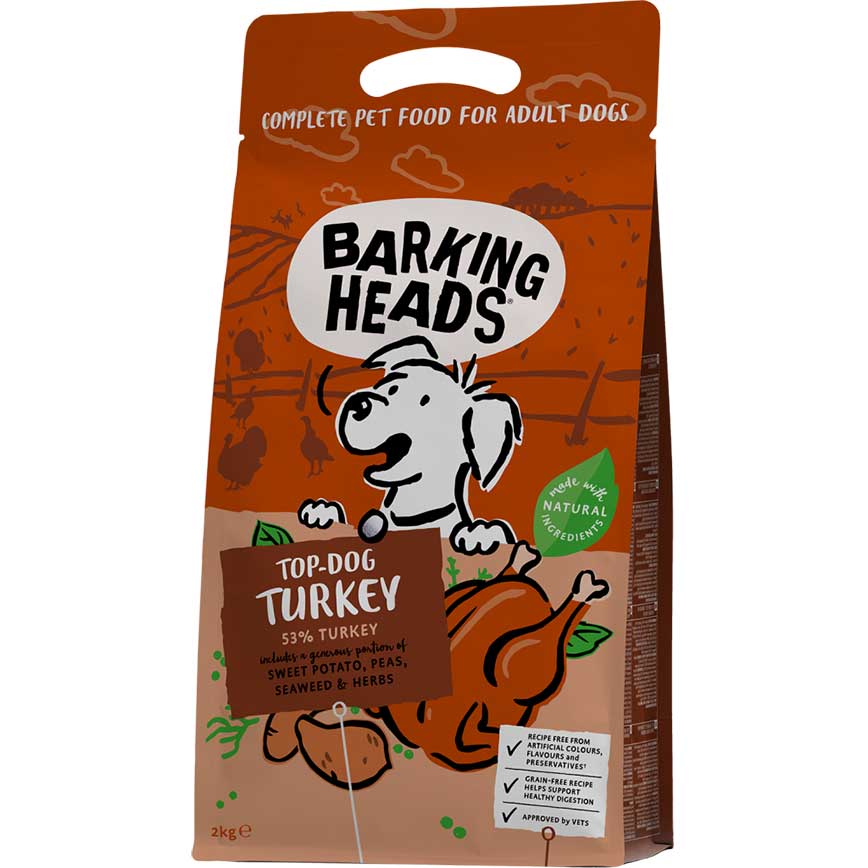 Barking Heads 狗糧 無穀物全天然成犬配方 放養火雞肉 2kg (BHT2) (咖啡色) (新舊包裝隨機) 圖 2
