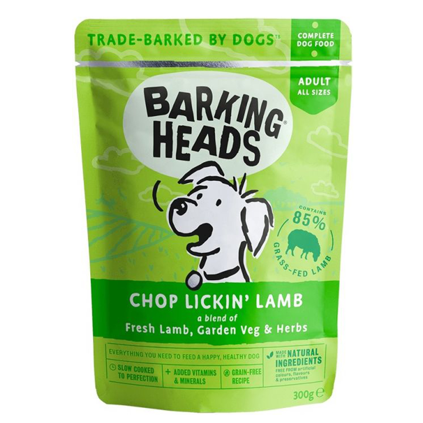 Barking Heads 狗濕糧 無穀物食用濕包 羊肉 300g (BHWL) (綠色) (新舊包裝隨機)