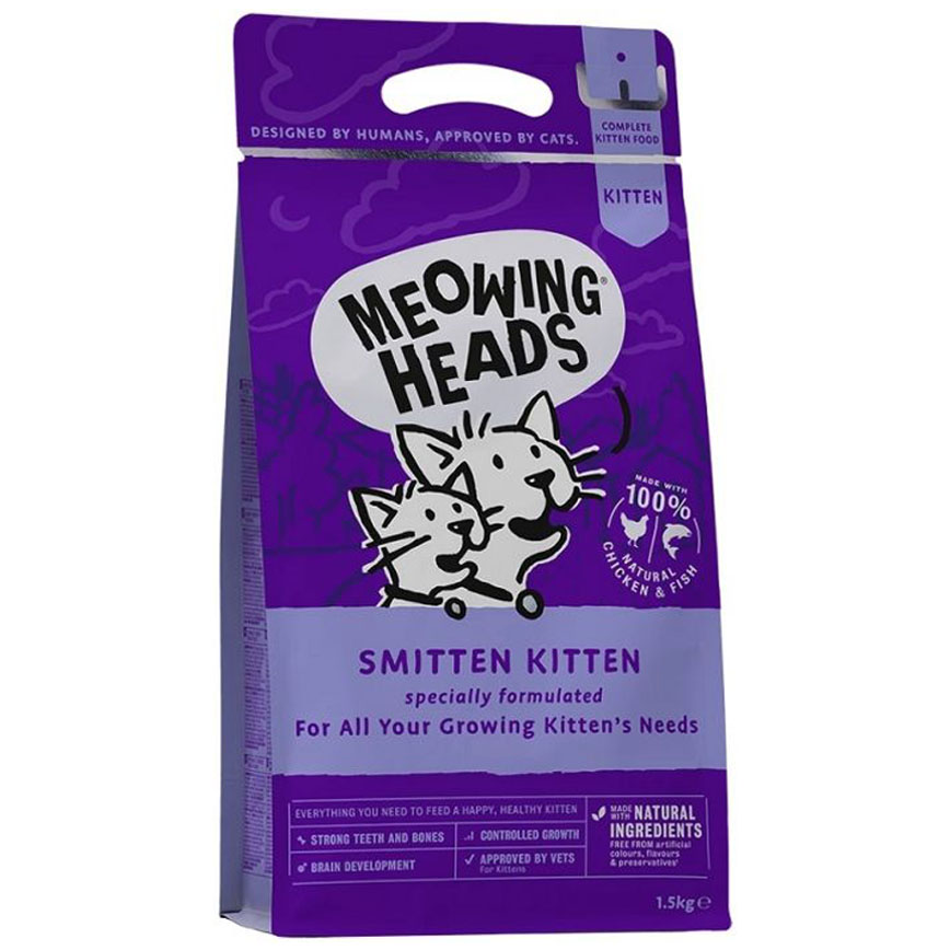 Meowing Heads 貓糧 全天然幼貓成長配方 3kg 或 (2包1.5kg夾袋) (MHK3) (紫)