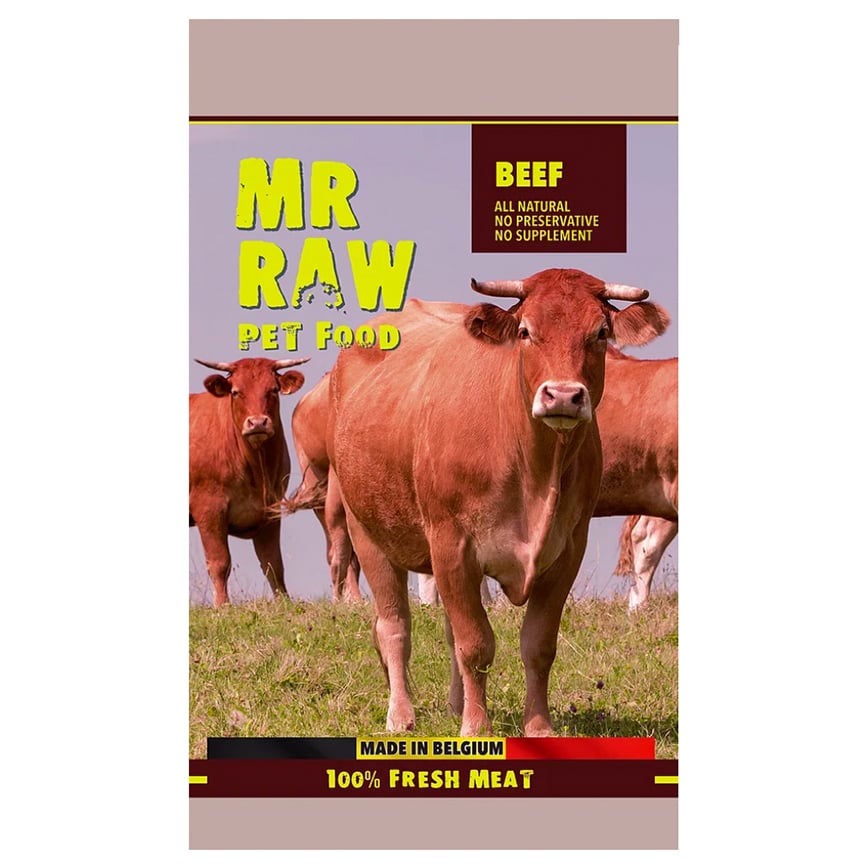 MR RAW 貓狗糧 急凍生肉糧 牛肉配方 1kg (B1KG) (需冷藏)