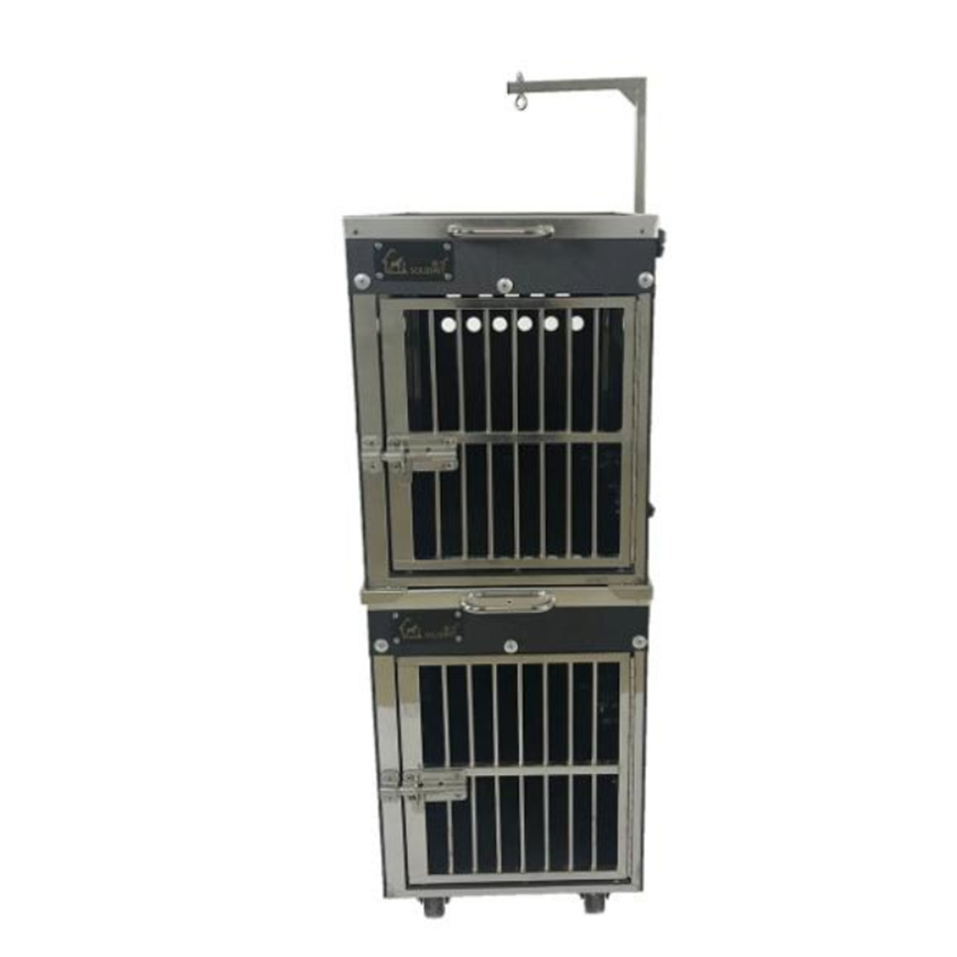Solidpet蘇力 寵物籠 貓籠狗籠 ABS板固定飛機籠組合 有輪款 一號 (STAC-105-BK)