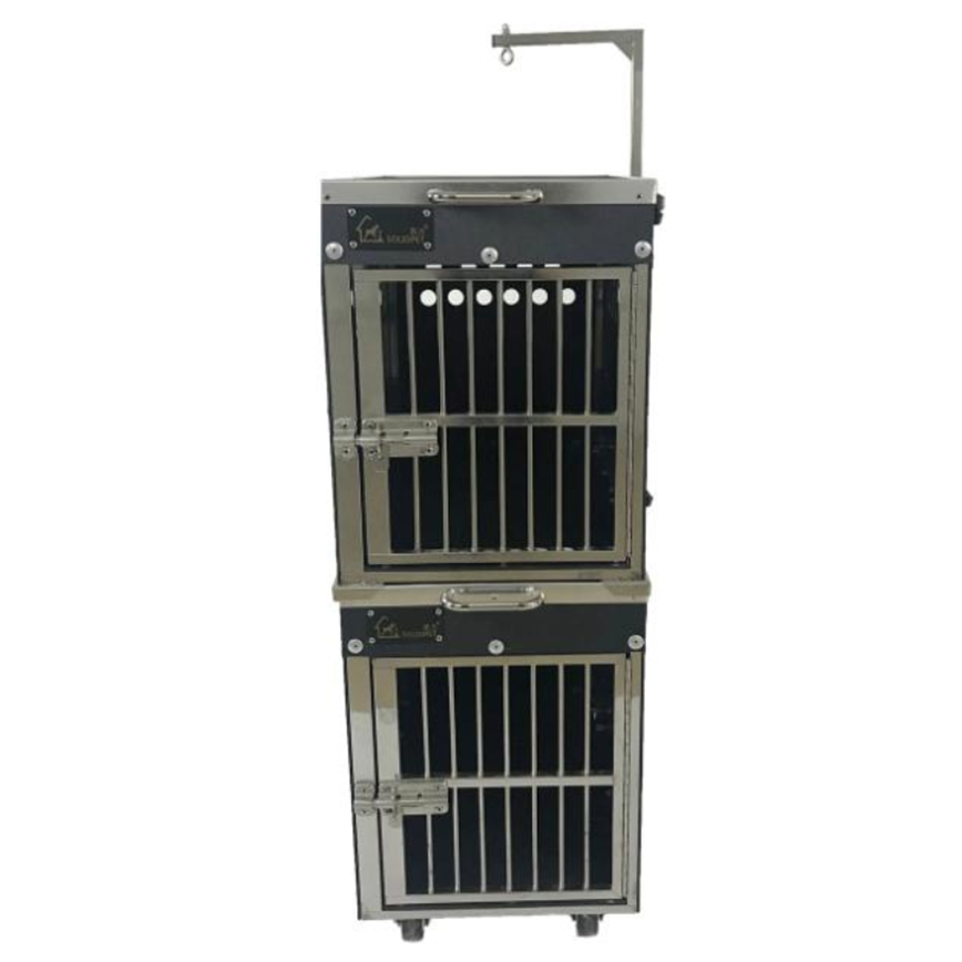 Solidpet蘇力 寵物籠 貓籠狗籠 ABS板固定飛機籠組合 有輪款 二號 (STAC-106-BK)