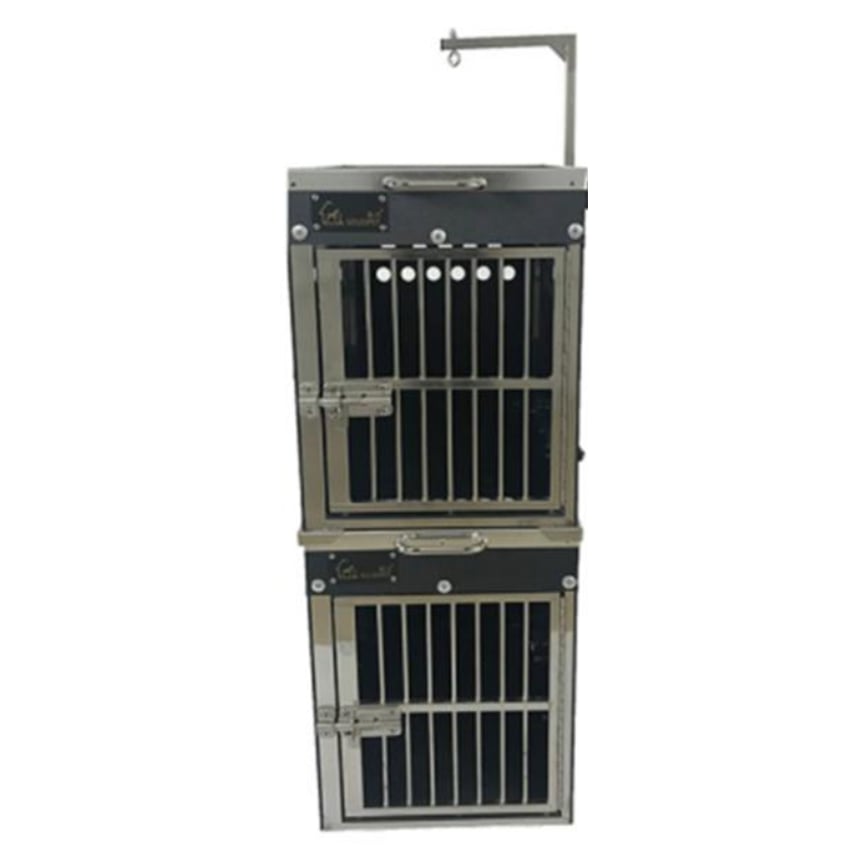 Solidpet蘇力 寵物籠 貓籠狗籠 ABS板固定飛機籠組合 無輪款 二號 (STAC-109-BK)