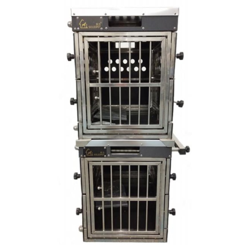 Solidpet蘇力 寵物籠 貓籠狗籠 ABS板折疊飛機籠組合 無輪款 一號 (STAC-118-BK)