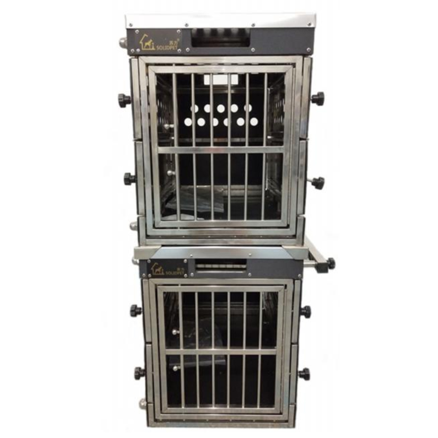 Solidpet蘇力 寵物籠 貓籠狗籠 ABS板折疊飛機籠組合 無輪款 三號 (STAC-120-BK)