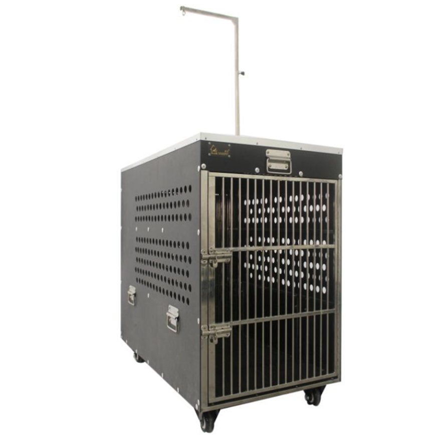 Solidpet蘇力 寵物籠 貓籠狗籠 ABS板固定飛機籠 風扇有輪款 四號 (STAC-130-BK)