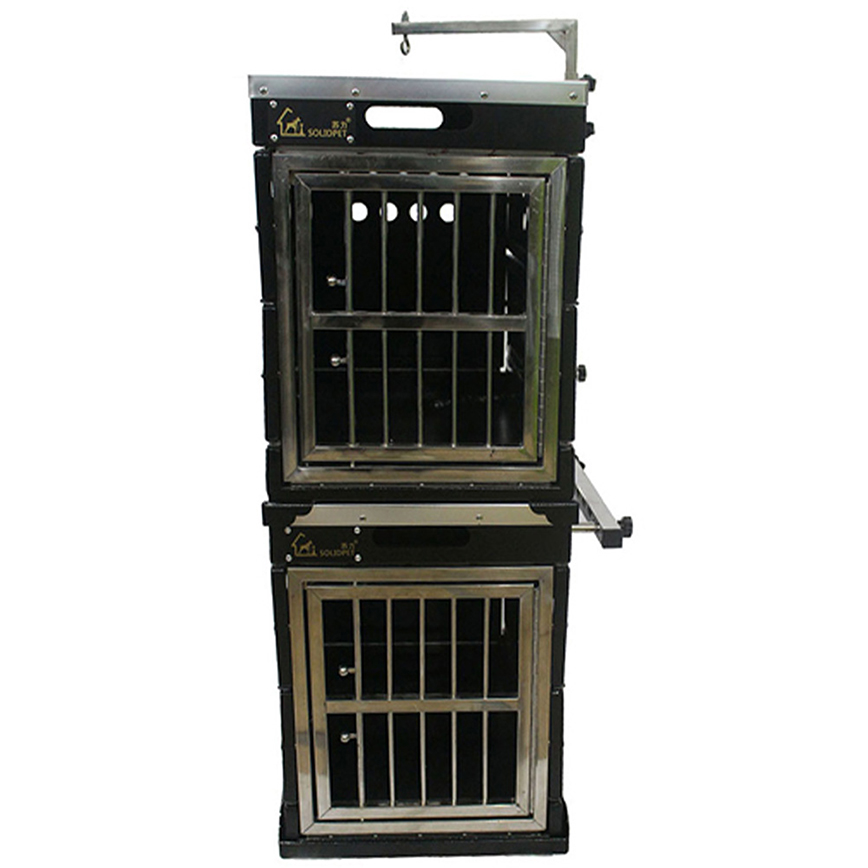 Solidpet蘇力 寵物籠 貓籠狗籠 鋁折疊飛機籠組合 無輪款 一號 黑色 (ALAC-215-BK) 圖 1