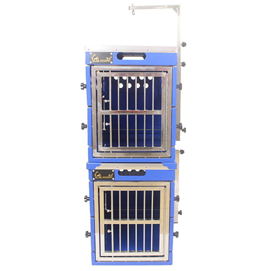 Solidpet蘇力 寵物籠 貓籠狗籠 鋁折疊飛機籠組合 無輪款 一號 藍色 (ALAC-215-BL) 圖 1