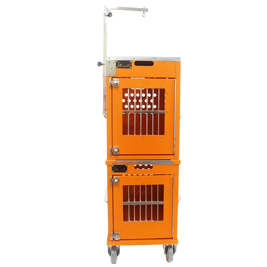 Solidpet蘇力 寵物籠 貓籠狗籠 鋁板固定飛機籠組合 無輪新款 二號 橙色 (ALAC-254-OR)