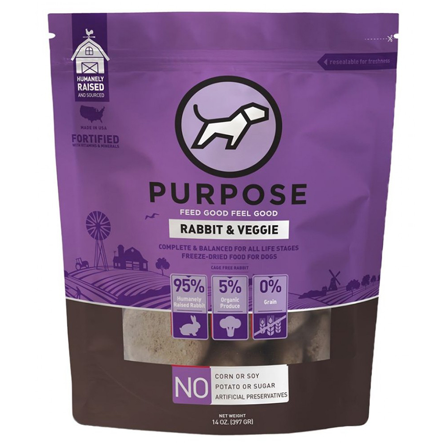PURPOSE 狗糧 凍乾脫水生肉 單一蛋白 兔肉 14oz (001863)