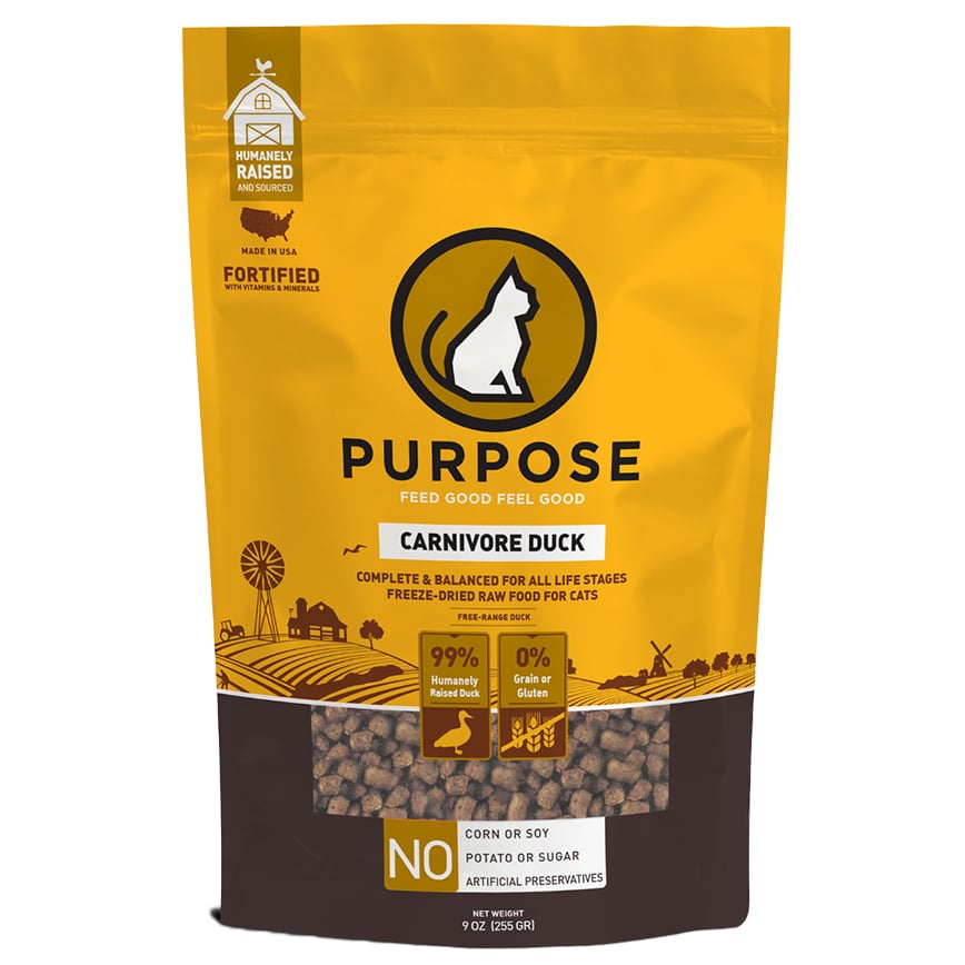 PURPOSE 貓糧 凍乾脫水生肉肉粒 單一蛋白 鴨肉 9oz (655405)