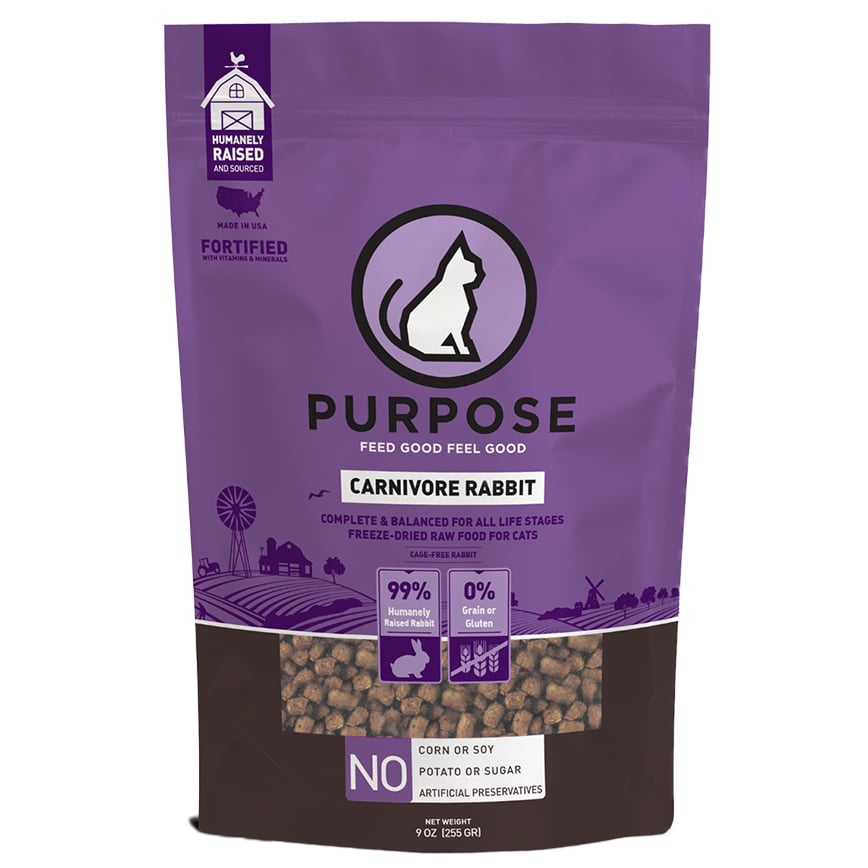 PURPOSE 貓糧 凍乾脫水生肉肉粒 單一蛋白 兔肉 9oz (655412)